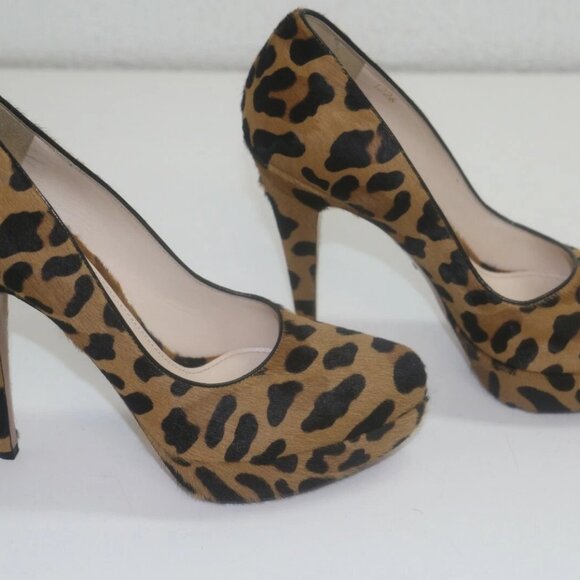 Prada Leopard Print Calf Hair Brown/Black Calzature Donna St.Ghepardo Chic US 9. - Picture 3 of 14